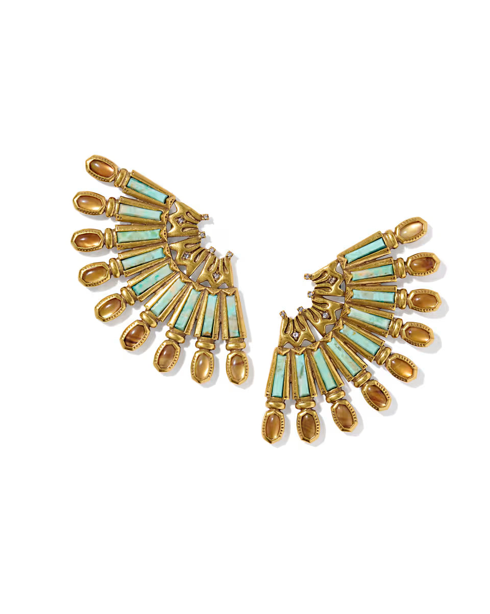 Catherine Vintage Gold Statement Earrings