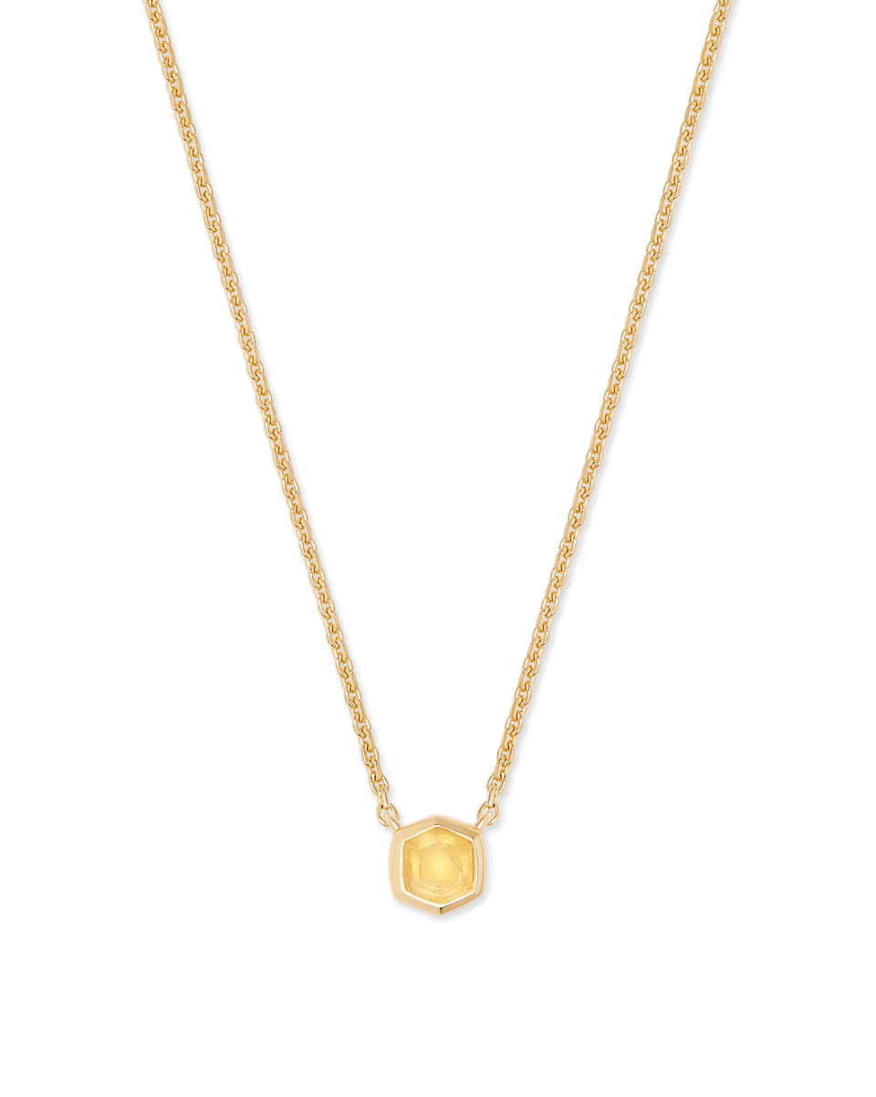 Davie 18k Gold Vermeil Pendant Necklace in Light citrine